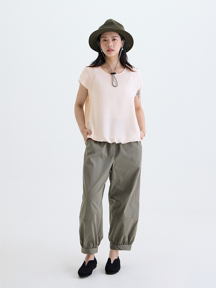 日走拉克蘭切袖上衣-香草