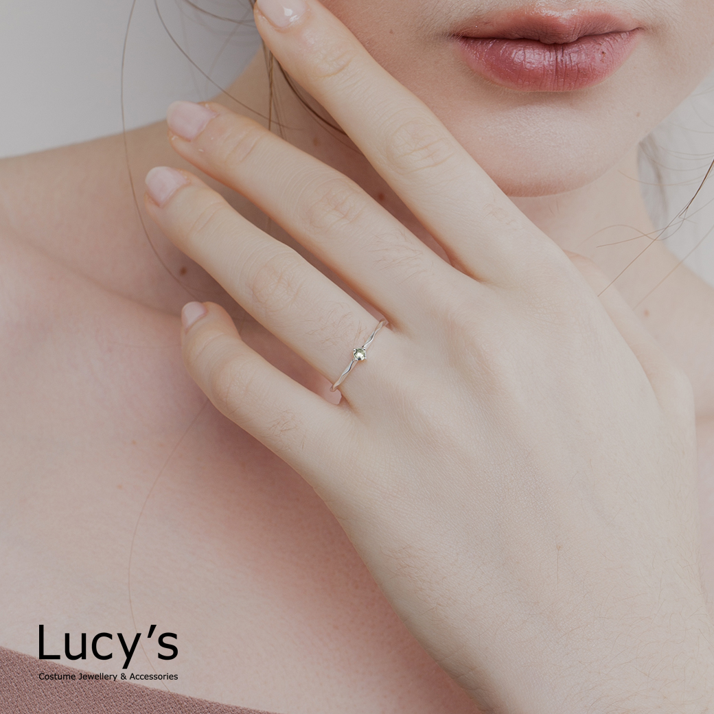 *高質感配色系列｜925純銀 松綠鑽 戒指 (110050-110054)