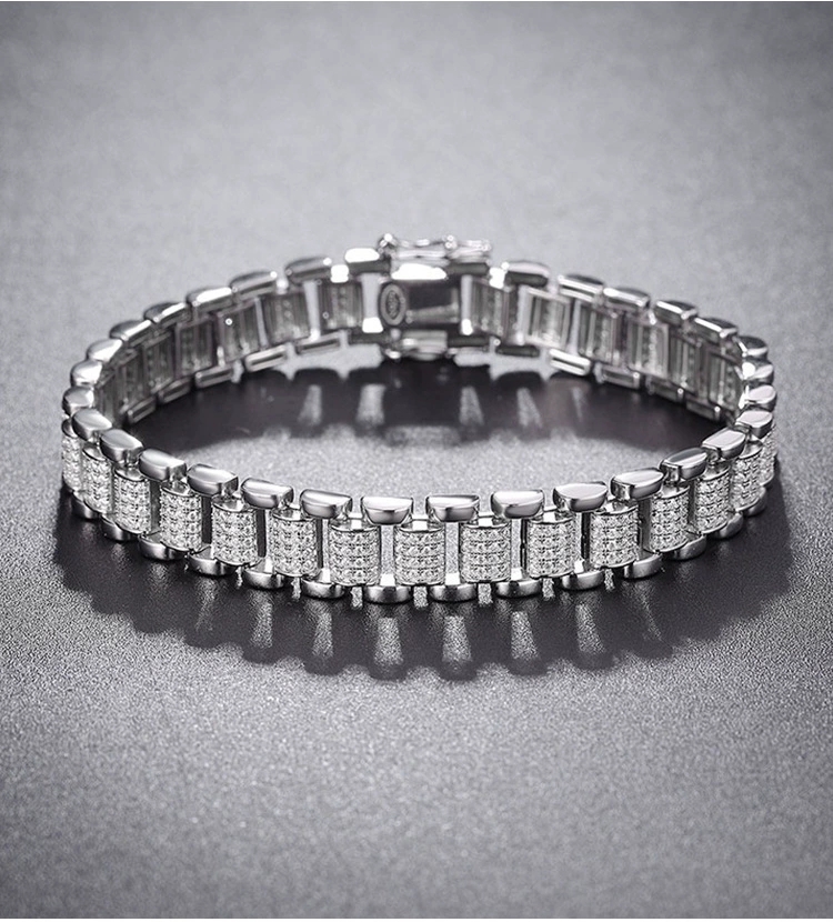 莫桑鑽中性情侶手鍊    B28