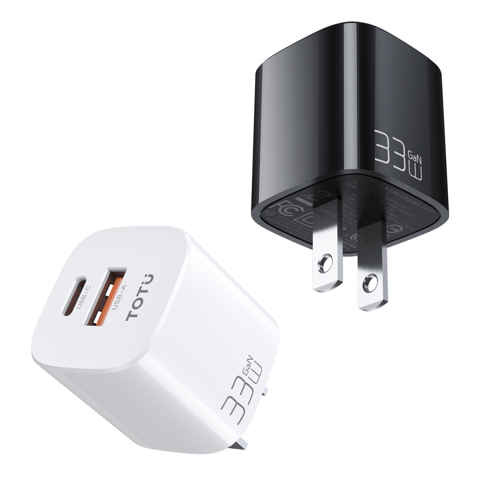 TOTU 拓途 雙孔 PD/TypeC/iPhone/GaN氮化鎵充電頭快充頭閃充頭充電器 33W 飛速