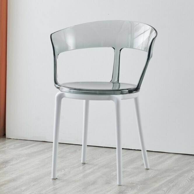 Hot Selling Dining Chair Plastic Transparent Simple Leisure Creative Backrest Chair (Color: 5)