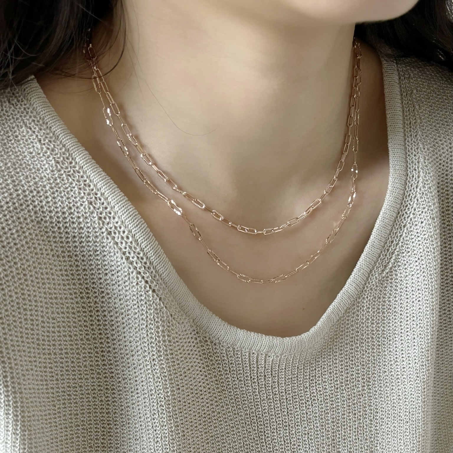 粗麻花longbox項鍊