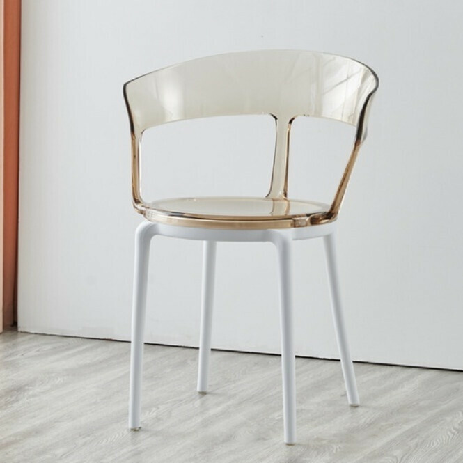 Hot Selling Dining Chair Plastic Transparent Simple Leisure Creative Backrest Chair (Color: 6)