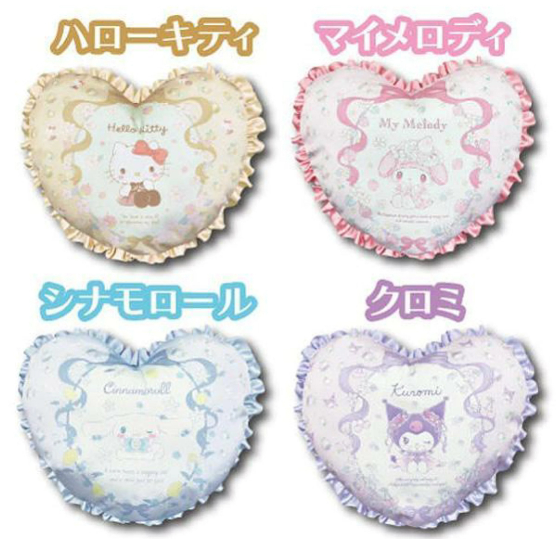 日本限定 sanrio  三麗鷗 褶邊心型靠墊 三麗鷗室內裝飾 可愛靠墊