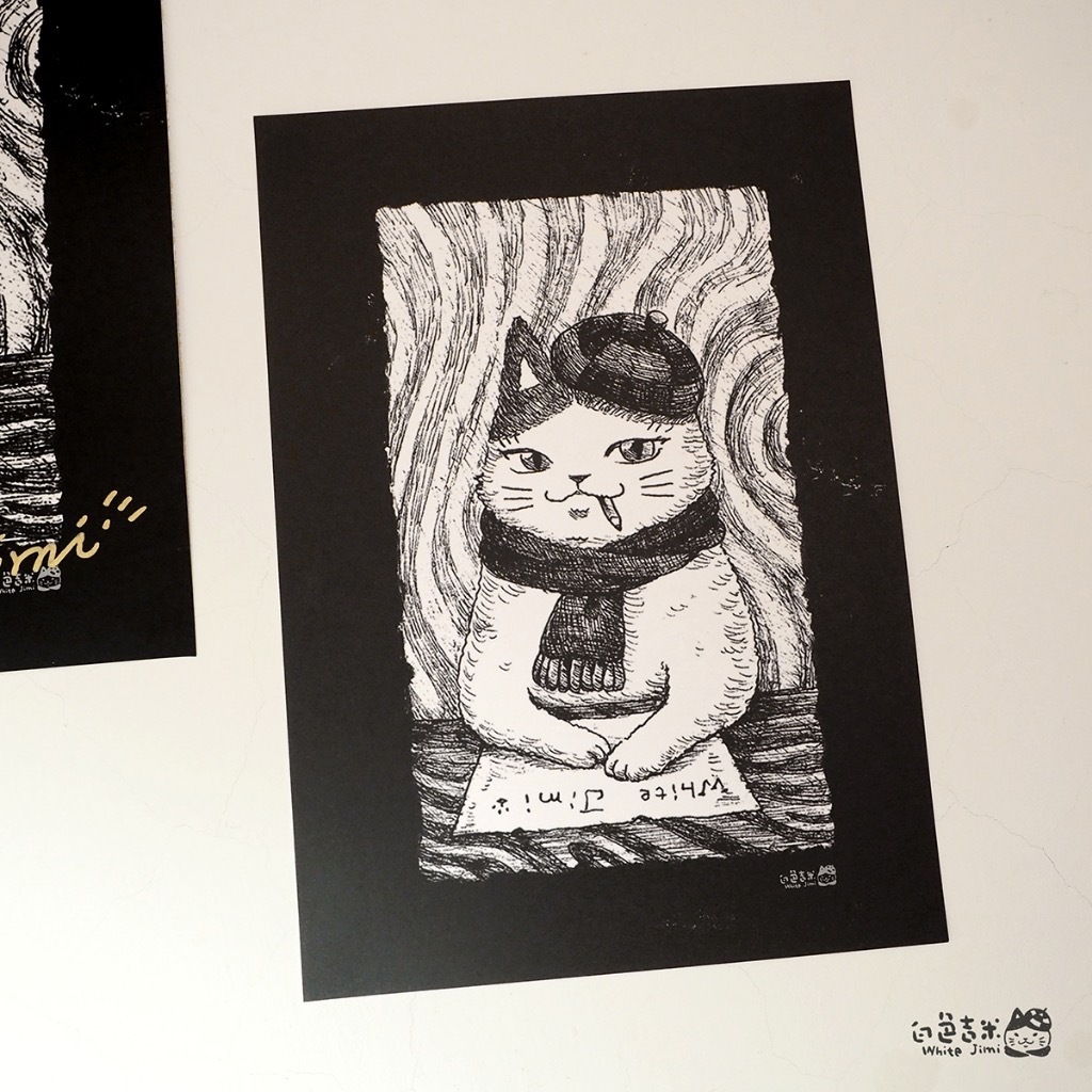 小畫家吉米貓 海報 A4｜白色吉米 台灣