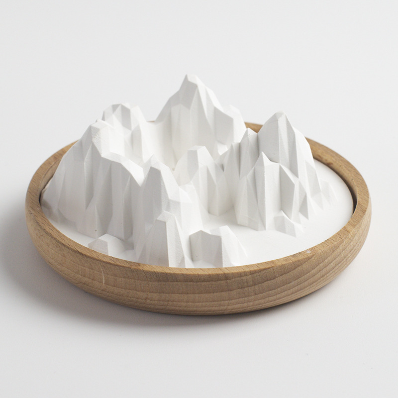 矽藻土原木擴香石∣簡約系列 白日雪山∣FOHO