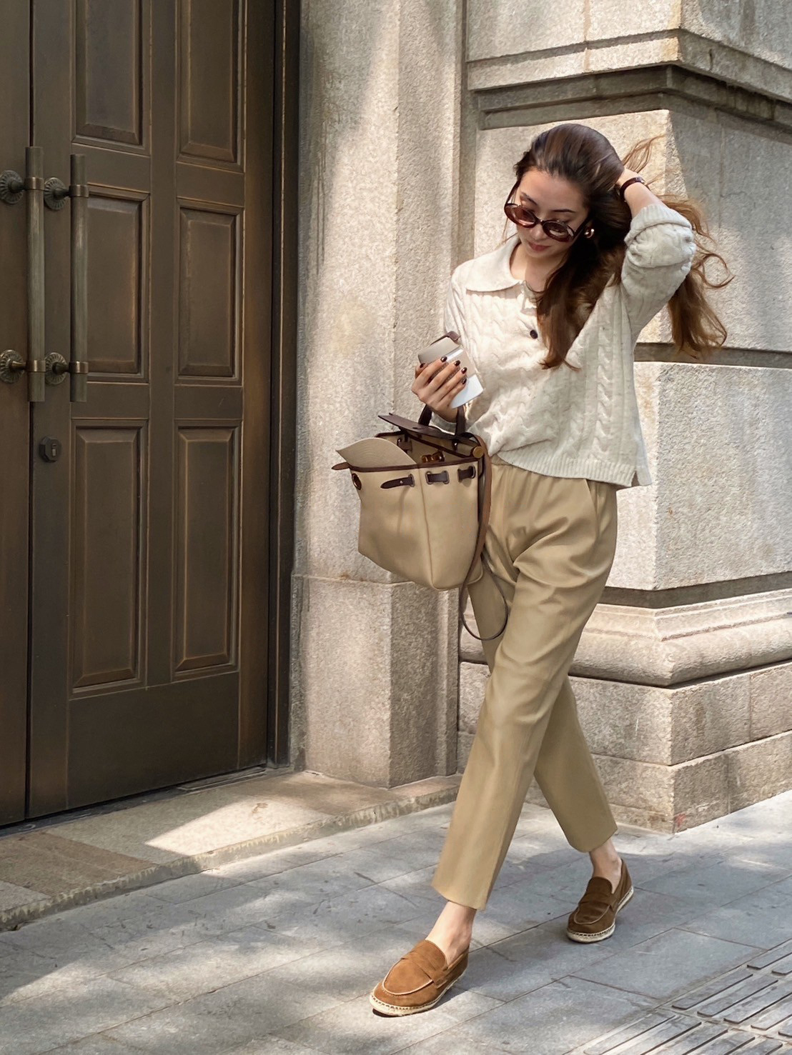 秋冬鬆緊腰百搭羊皮九分皮褲XS-XL / 2色 (Elegant & Love)