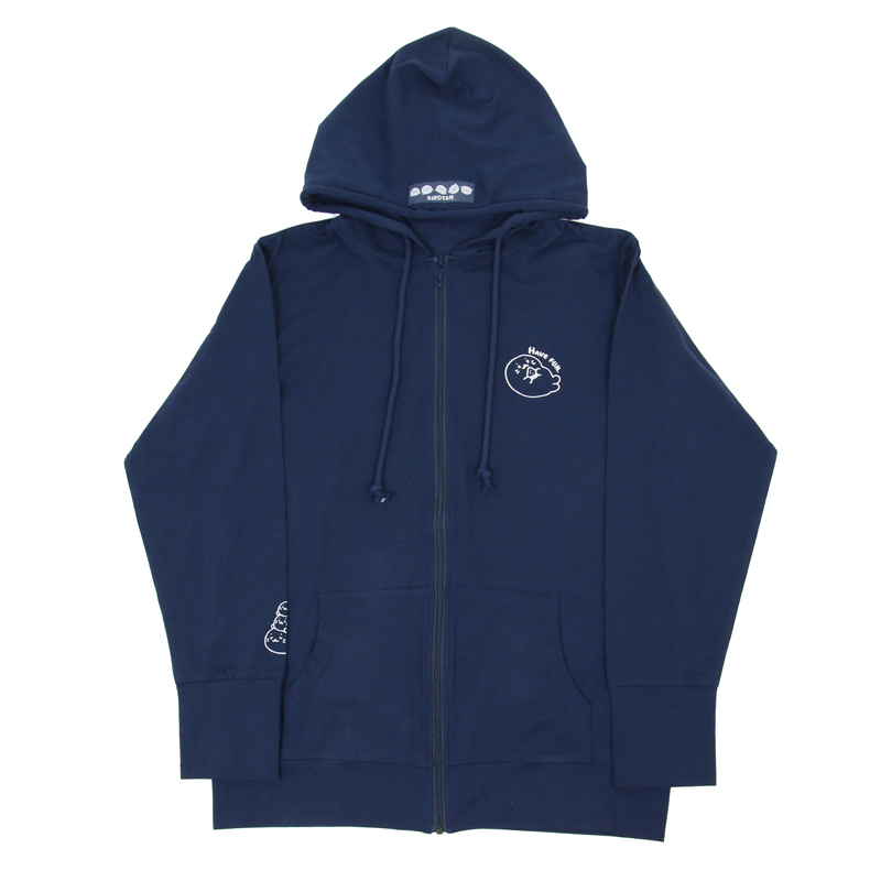 Sirotan 抗UV連帽外套-慵懶小白 藍(指套款) S、M、L、XL