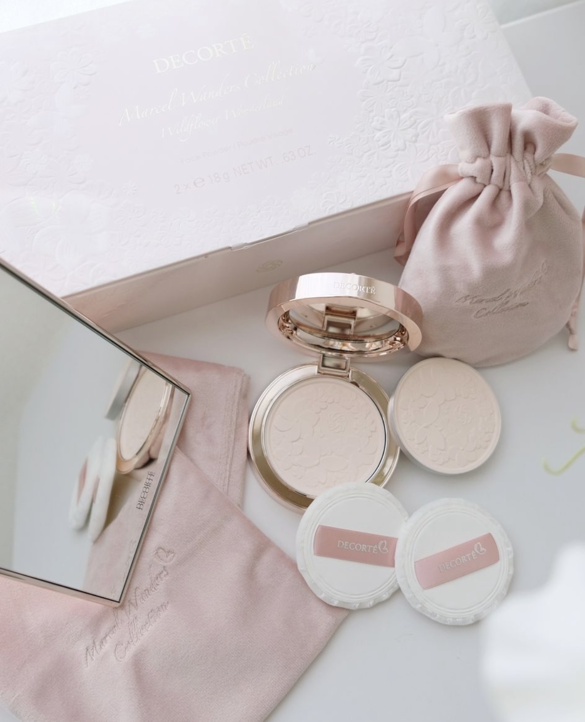[限定] DECORTE Marcel Wanders Collection Cosme Decorte Face Powder XIV 蜜粉餅連玫瑰金手提鏡套裝 2024