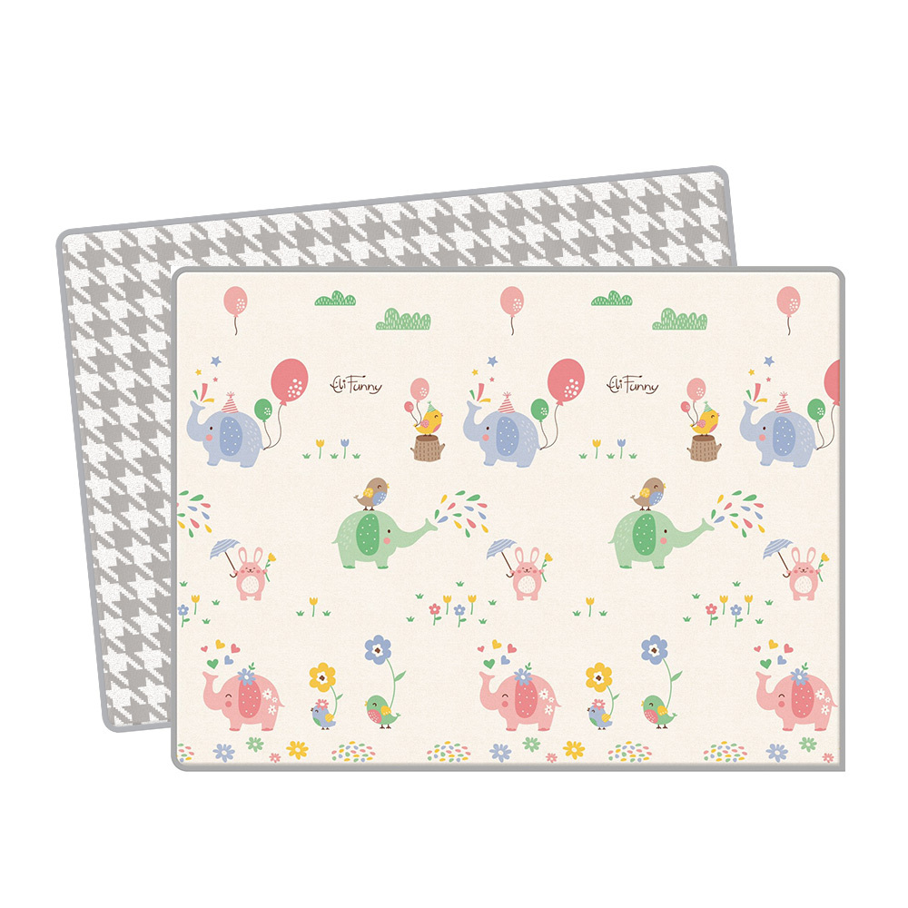 【PARKLON】韓國帕龍無毒地墊 - 雙面包邊1.5CM【大象千鳥紋】