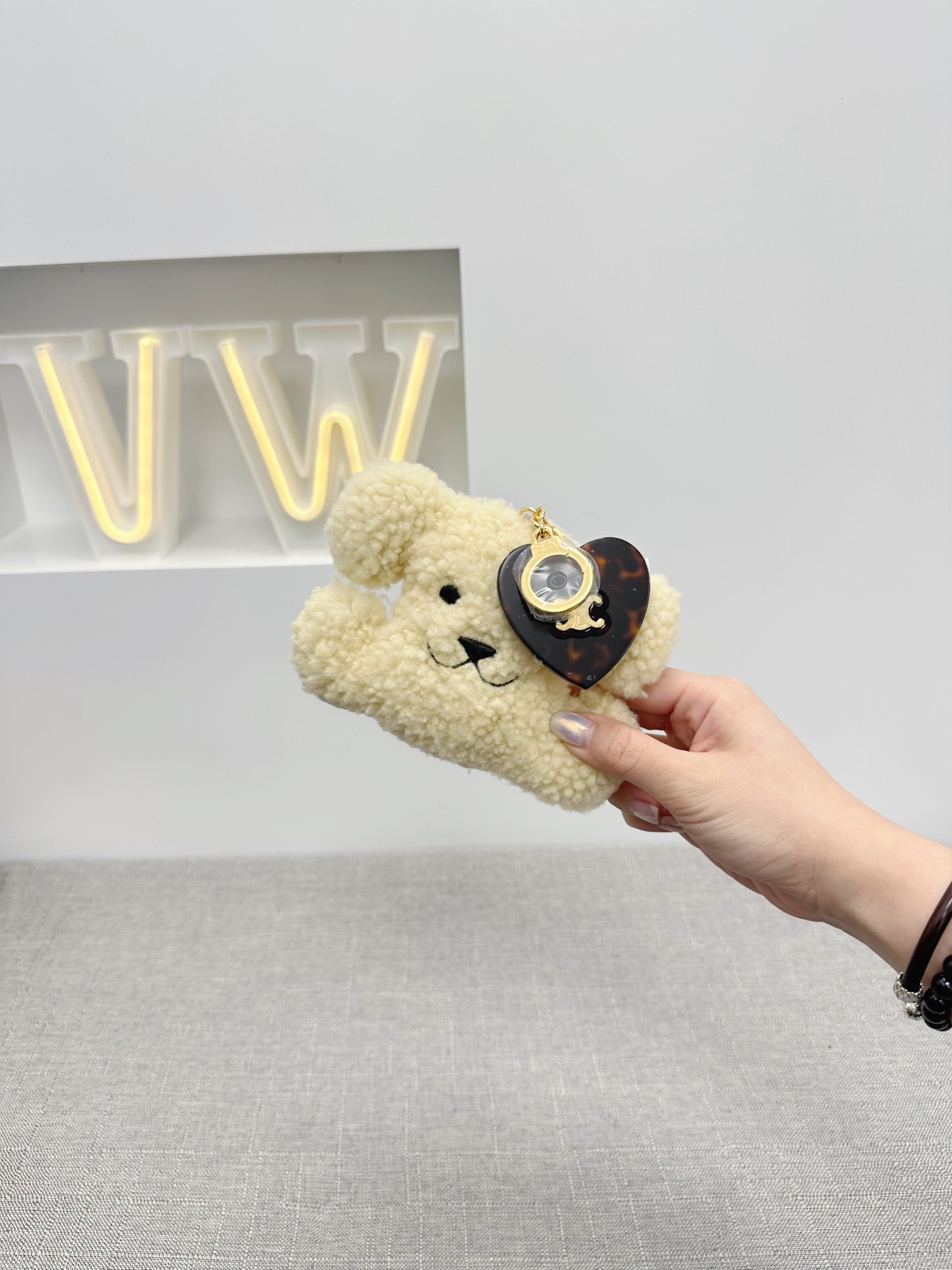 Celine Triomphe Pom Pom Keyring