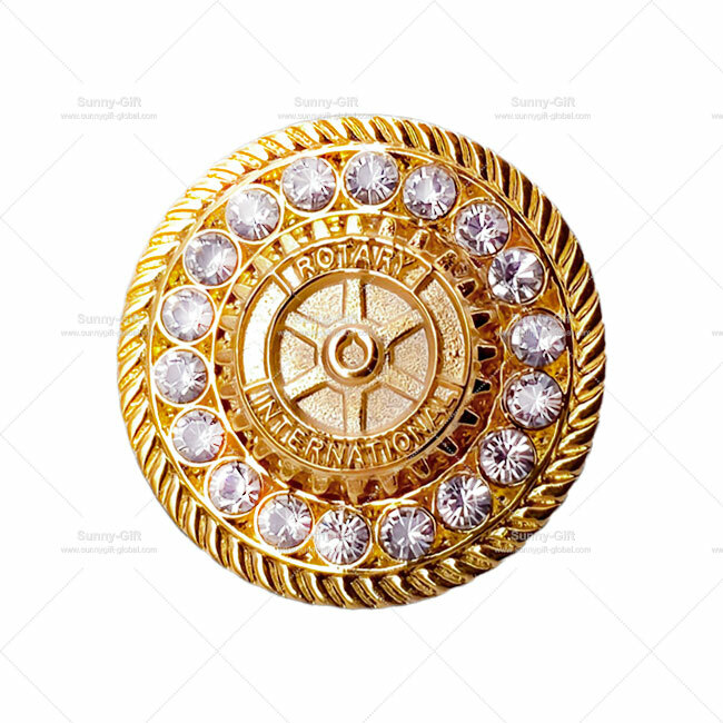 Special Edition- Rotary Pin with Crystal Stones (14K gold plated)