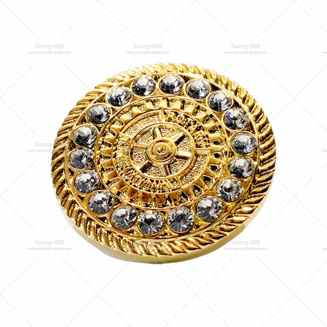 Special Edition- Rotary Pin with Crystal Stones (14K gold plated)
