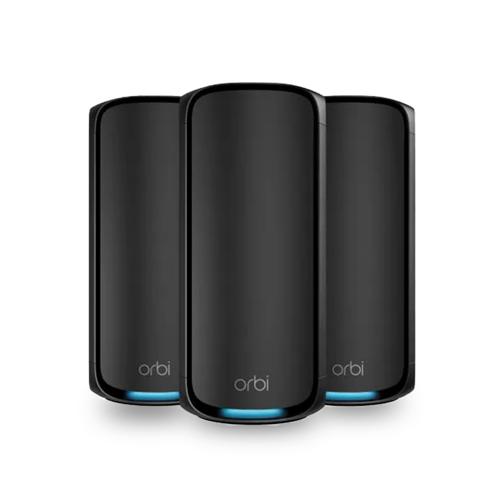 NETGEAR Orbi RBE973SB BE27000  四頻 WiFi 7 Mesh 延伸系統 路由器+2衛星  (騎士黑)