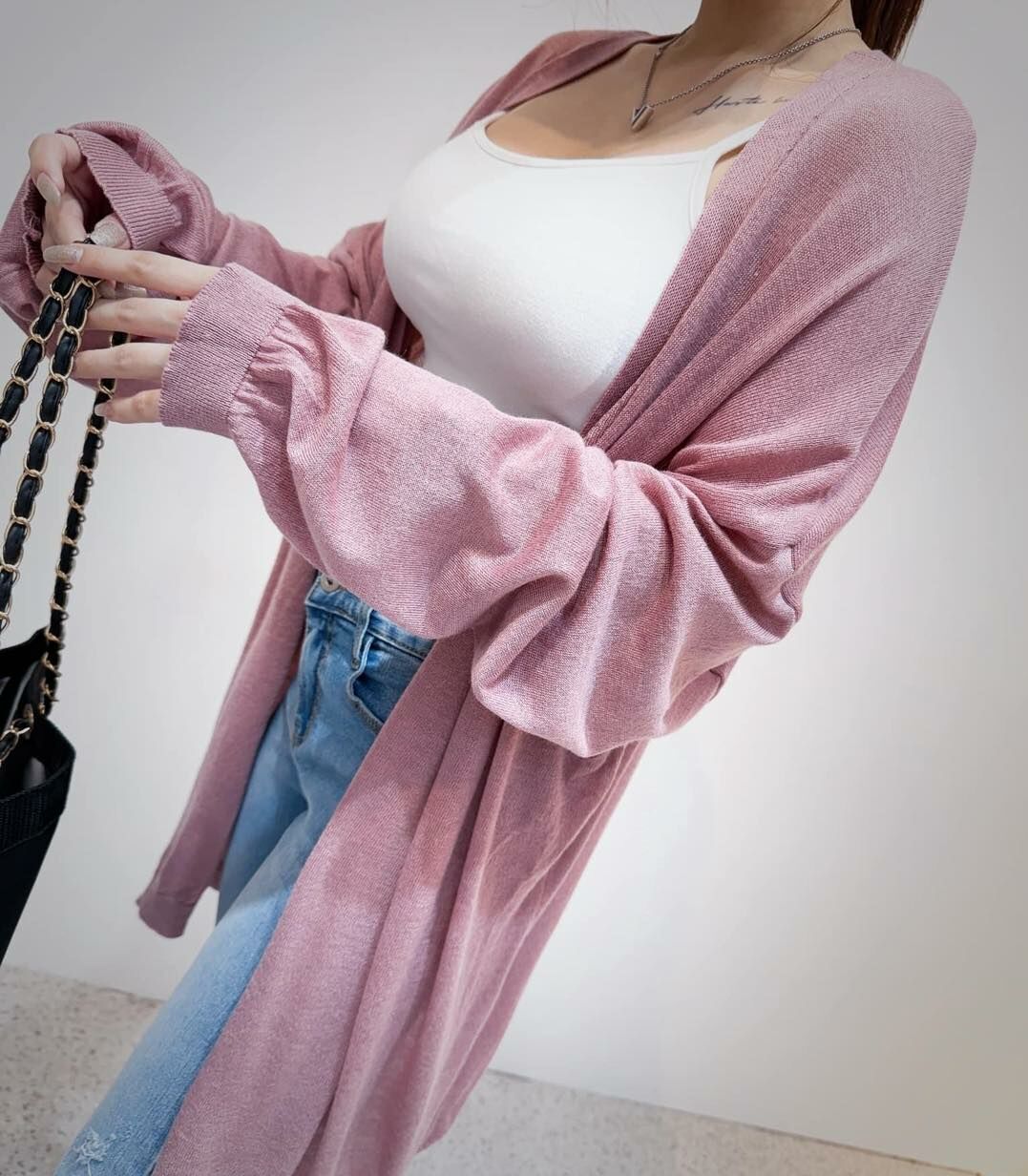 【一定要買的針織紗長版罩衫外套】（現貨）