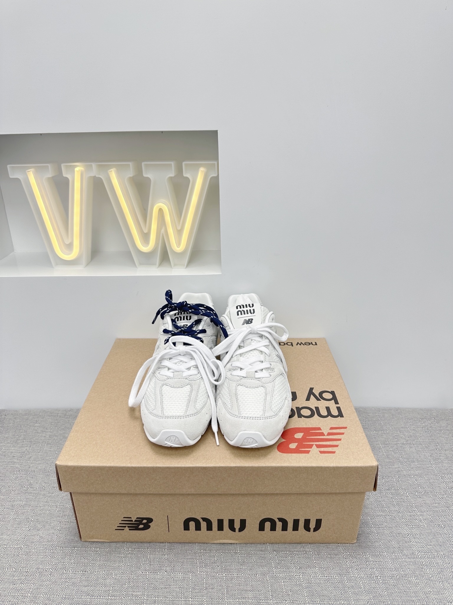 Miu Miu x New Balance 530 SL Suede And Mesh Sneakers