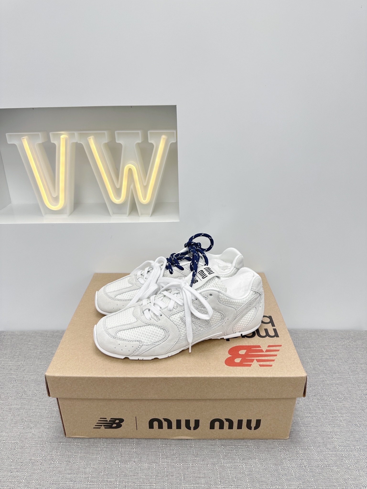 Miu Miu x New Balance 530 SL Suede And Mesh Sneakers
