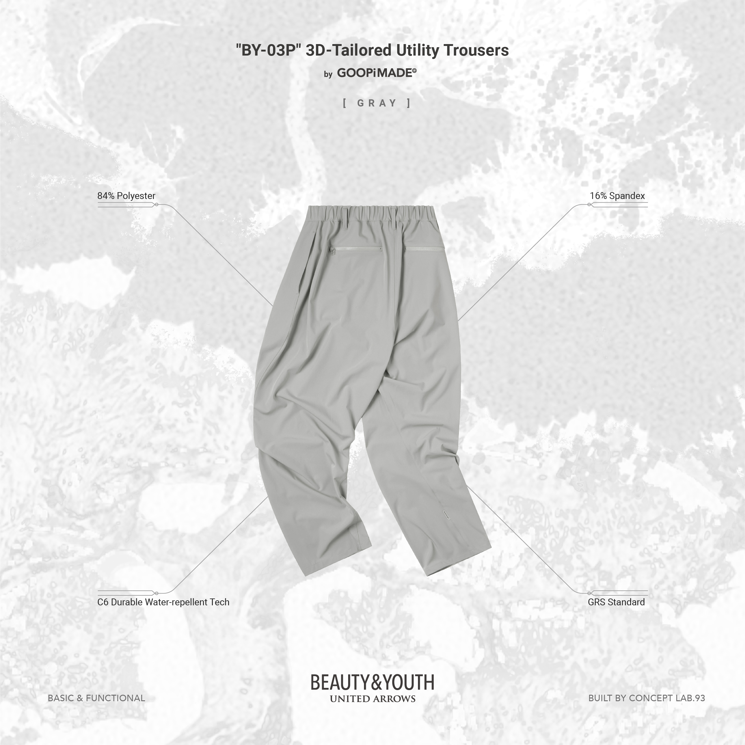 BY-03P” 3D-Tailored Utility Trousers by GOOPiMADE