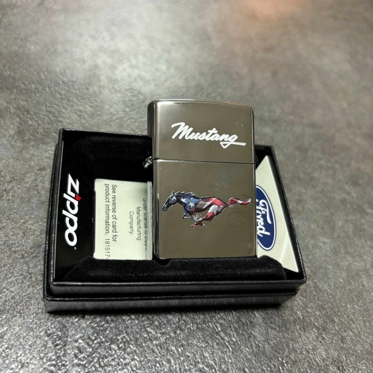 【zippo】德國原裝正品、福特野馬、煤油打伙機、彩印鏡面款（內膽可選搭ZIPPO/ZORRO/充氣/煤油）