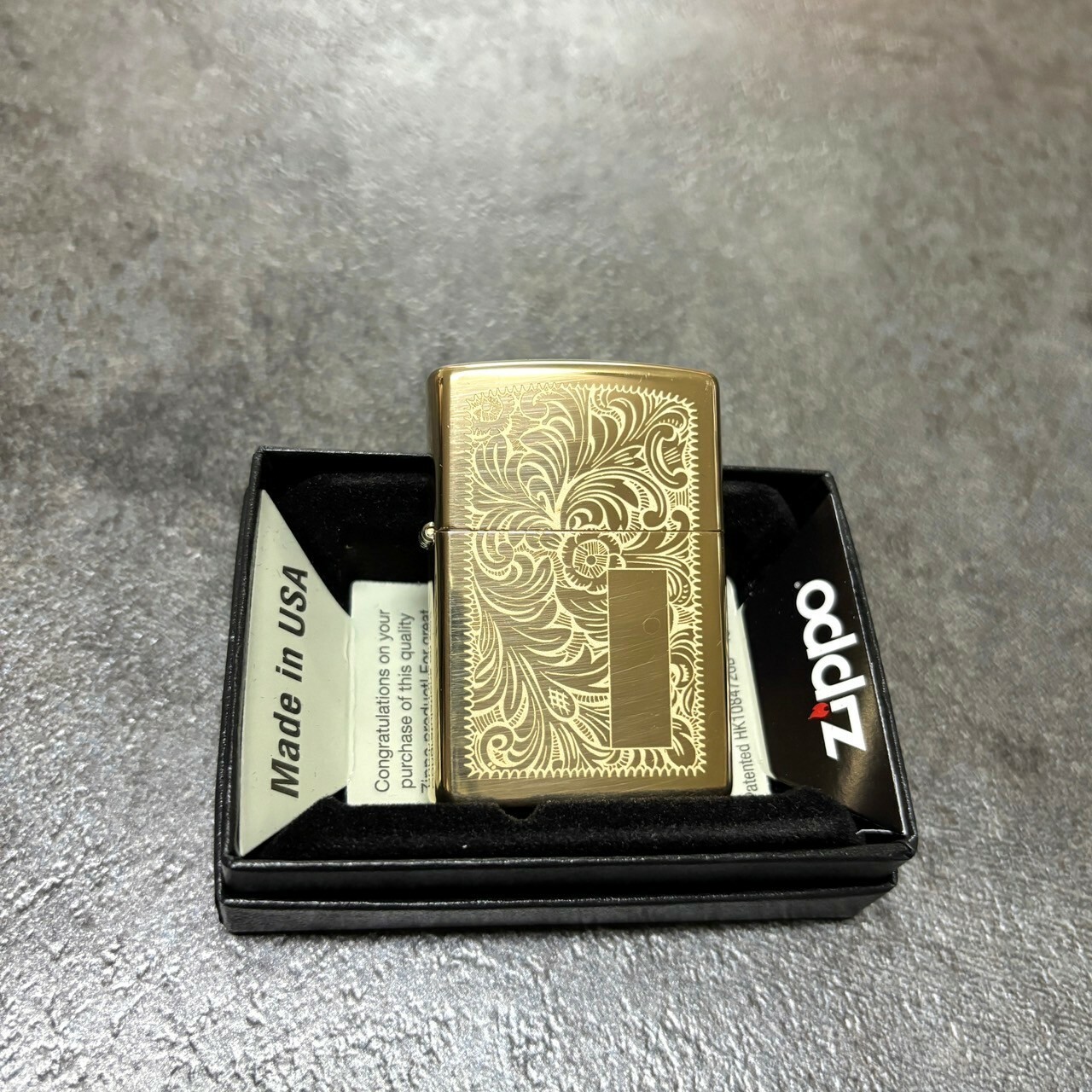 【zippo】德國原裝正品、威尼斯金花紋、煤油打伙機、質感花紋系列（內膽可選搭ZIPPO/ZORRO/充氣/煤油）