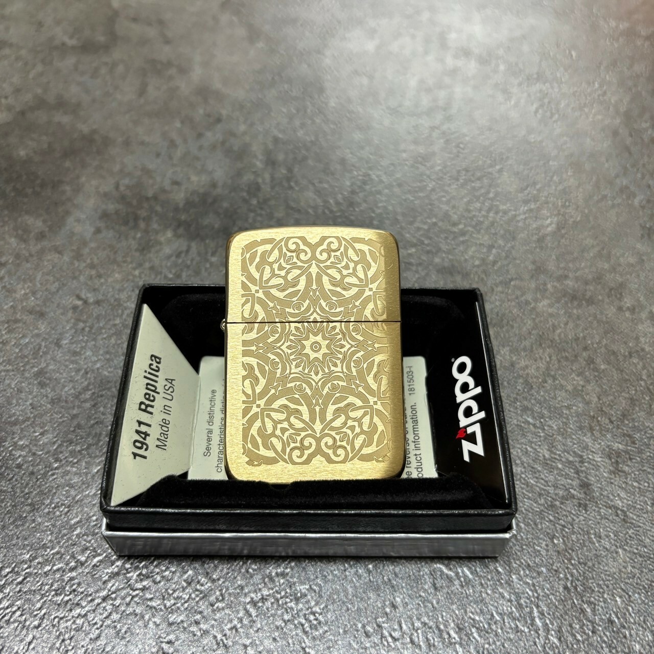 【zippo】德國原裝正品、金絲花紋、煤油打伙機、質感花紋系列（內膽可選搭ZIPPO/ZORRO/充氣/煤油）