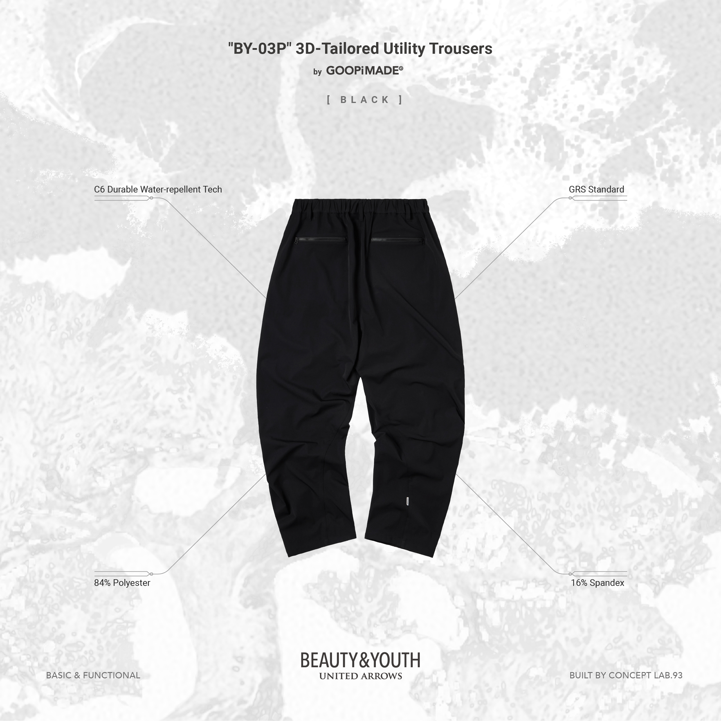 BY-03P” 3D-Tailored Utility Trousers by GOOPiMADE