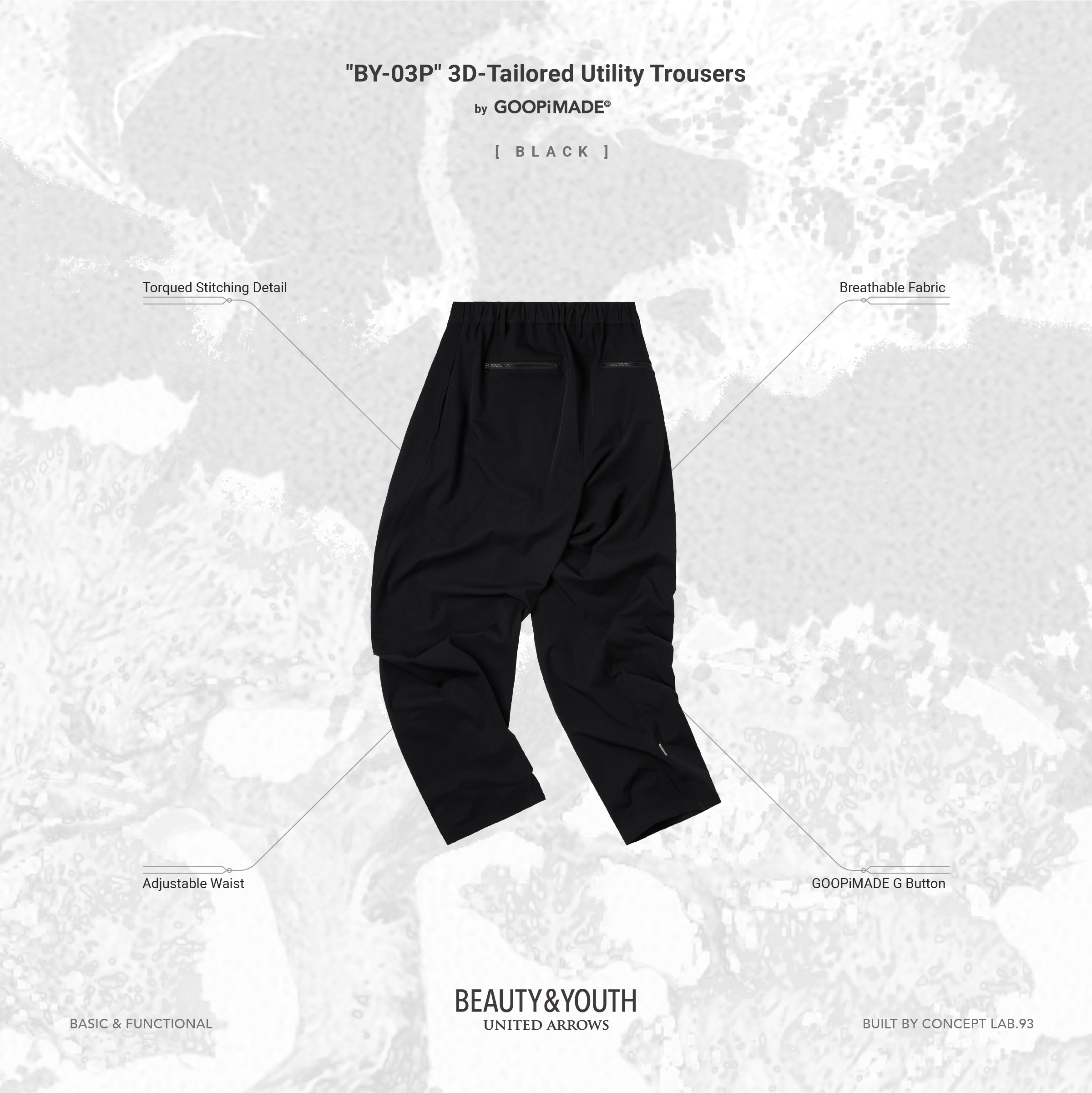 BY-03P” 3D-Tailored Utility Trousers by GOOPiMADE