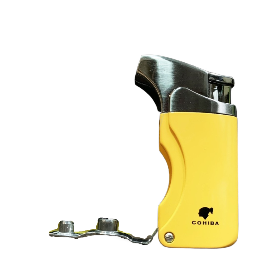 【雪茄用】鈦合金金屬 防風 單直沖 充氣式 雪茄打伙機 手感貼合 #帶雙鑽孔器 #禮盒