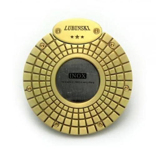 【魯賓斯基】星紋/格紋浮雕電鍍 不銹鋼 20mm 圓形單刃雪茄剪 #禮盒