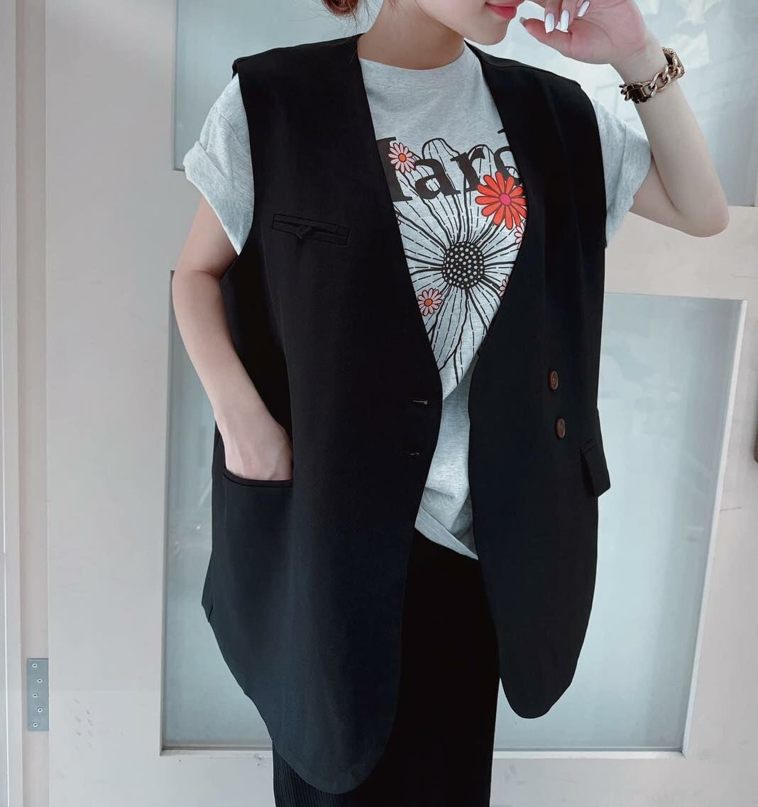 【簡約俐落的挺版西式西裝背心】（現貨）