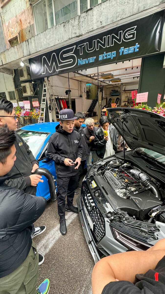 ms tuning top torque grand opening martin audi rs3 supernano event photos explaining intake kit