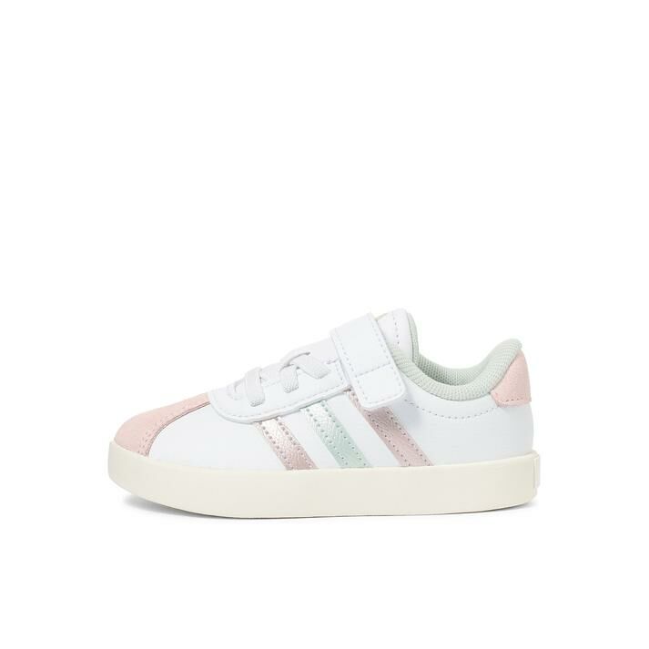 Adidas VL Court 3.0 EL1 奶油粉 白色 魔鬼氈 小童 童鞋 德訓鞋 JQ2284