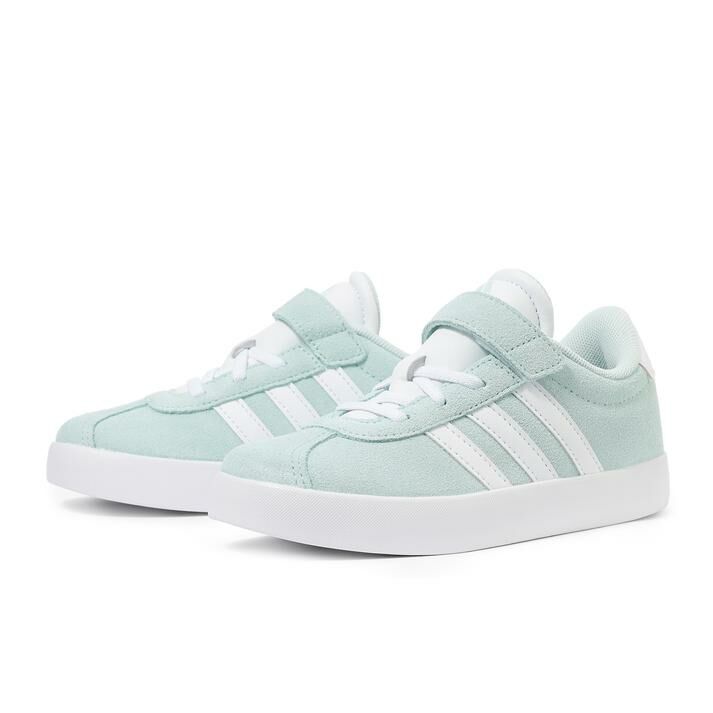 Adidas VL Court 3.0 EL1 C 薄荷綠 白色 魔鬼氈 中童 童鞋 德訓鞋 JQ2266