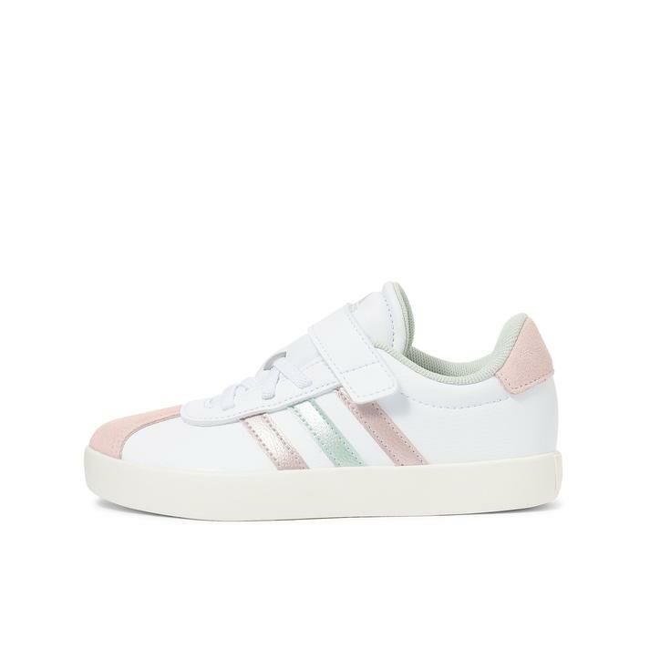 Adidas VL Court 3.0 EL1 C 奶油粉 白色 魔鬼氈 中童 童鞋 德訓鞋 JQ2286