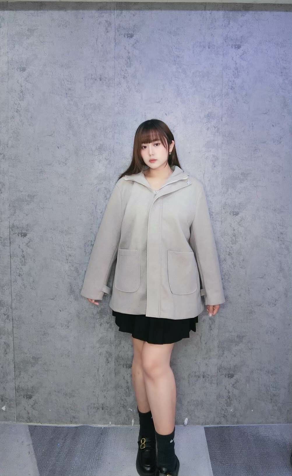 毛圈布大口袋連帽外套*附綁帶