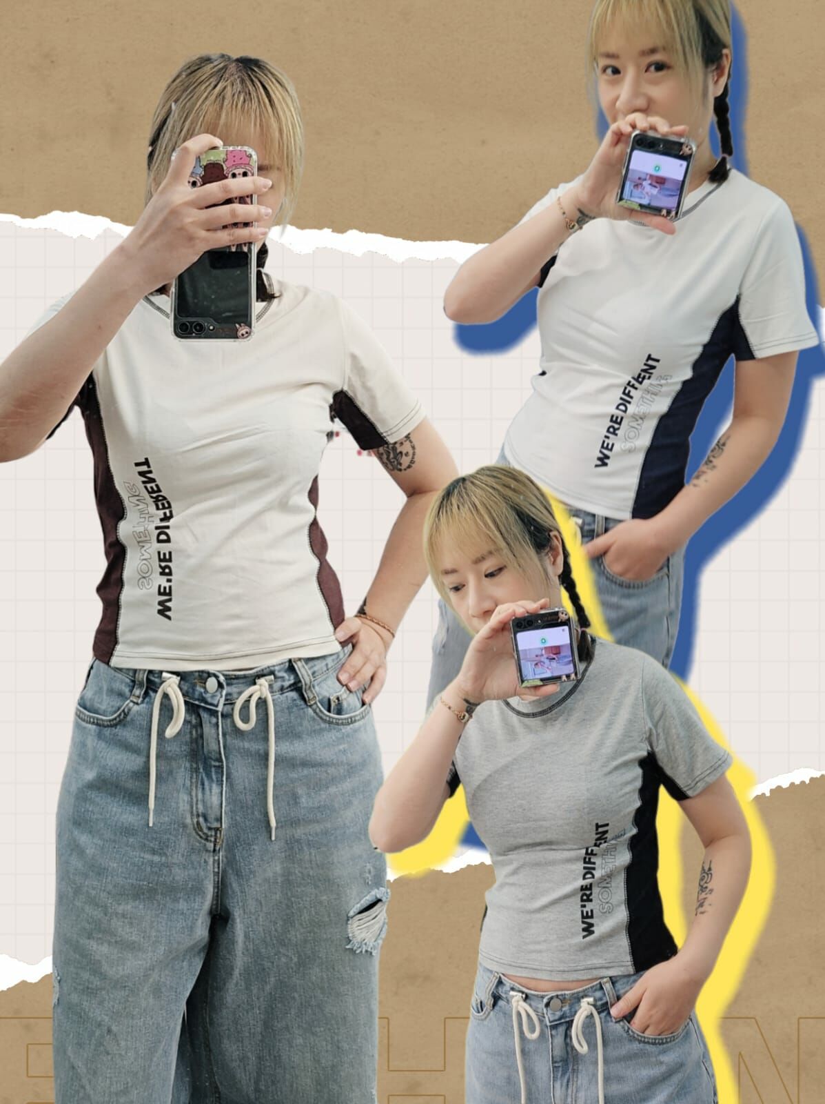 🇰🇷 拼色短 T-Shirts (K8 F129)