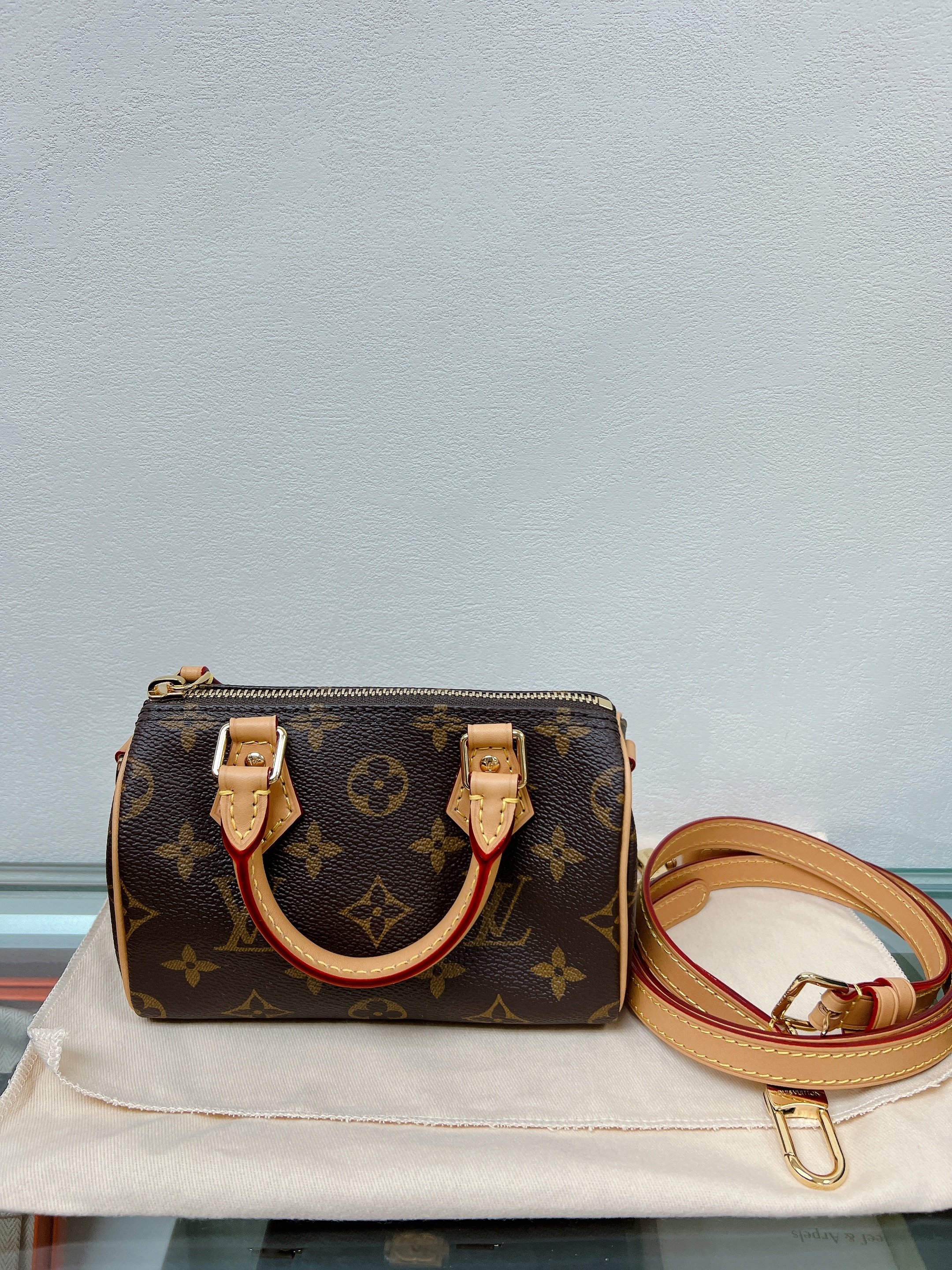 *Unused* Lv nano speedy (brown monogram)