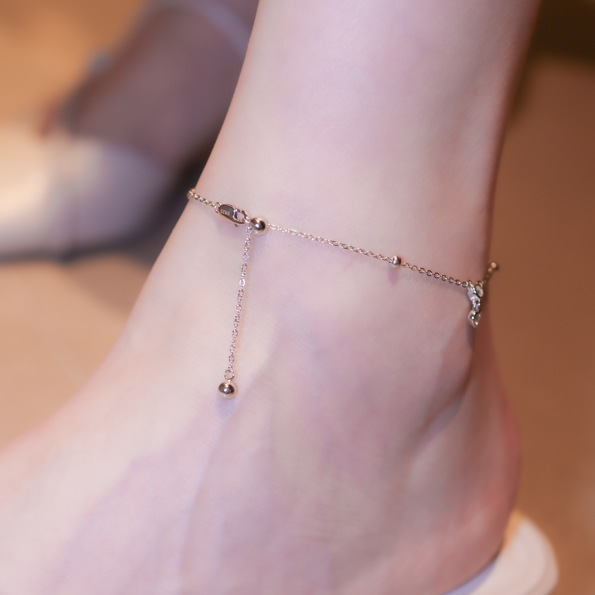 | 925純銀・白金 | 愛你不止一點點腳鏈  | AN0108 |