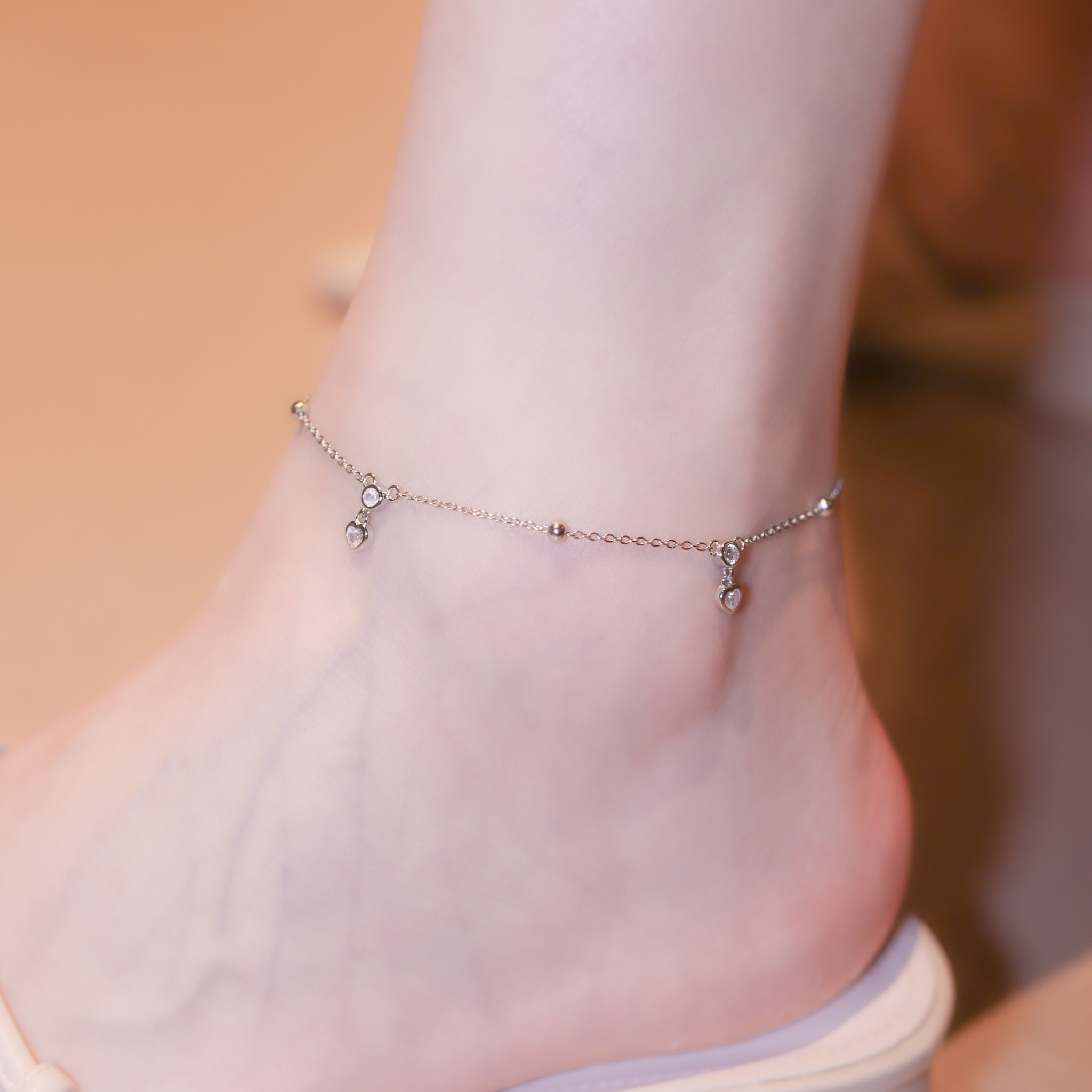 | 925純銀・白金 | 愛你不止一點點腳鏈  | AN0108 |