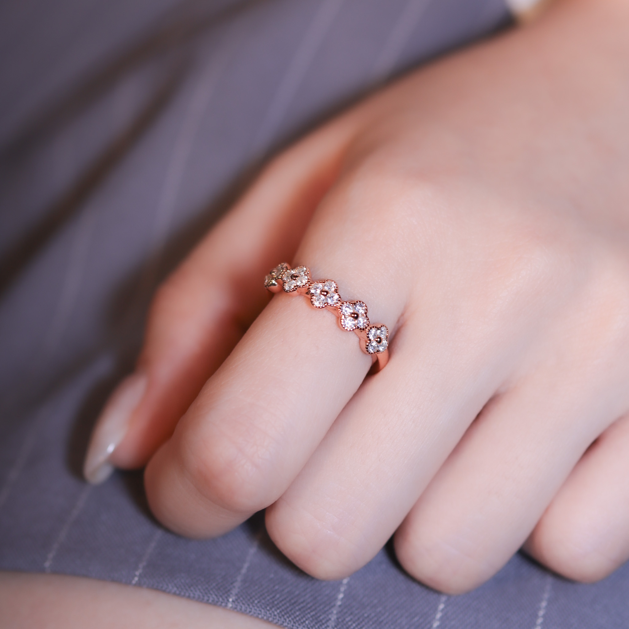 | 925純銀・厚鍍白金・厚鍍玫瑰金 | 不變的幸運戒指（銀/玫瑰金）  | RI0722 |