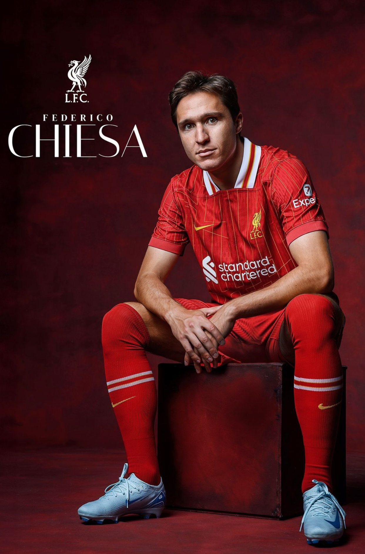 2024 Liverpool Home Shirt with #14 CHIESA