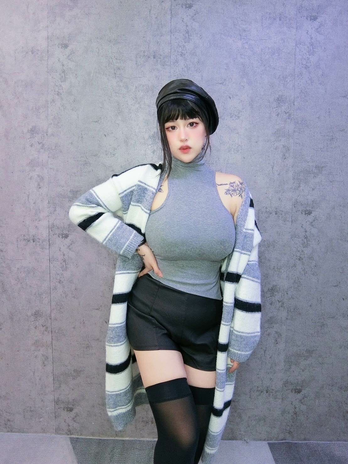 配色條紋針織外套