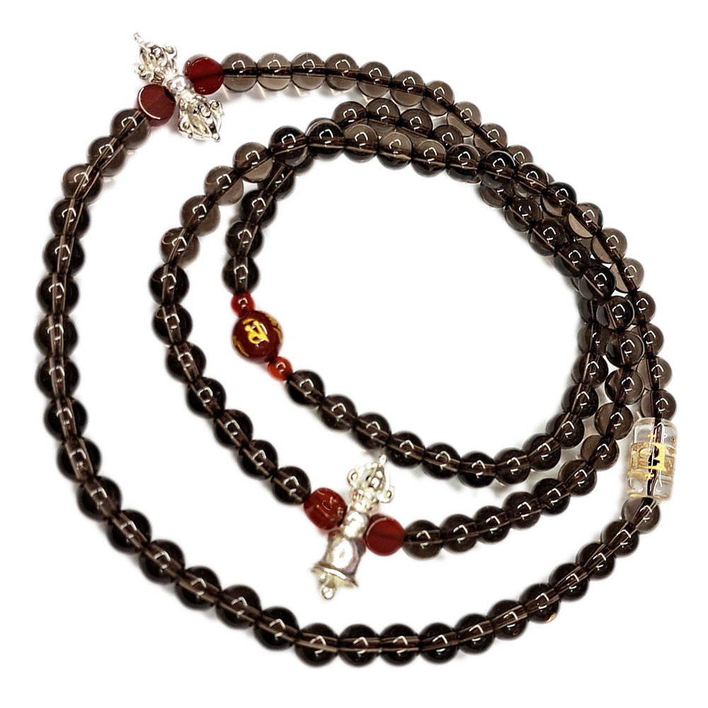 金剛杵+茶晶108念珠6mm【十方】137373