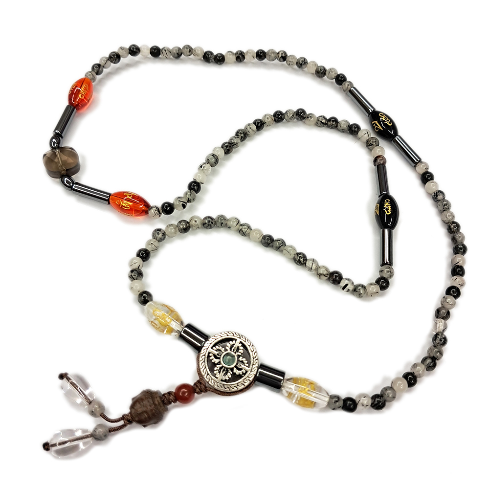 十字杵+黑髮晶108念珠5mm【十方】139423