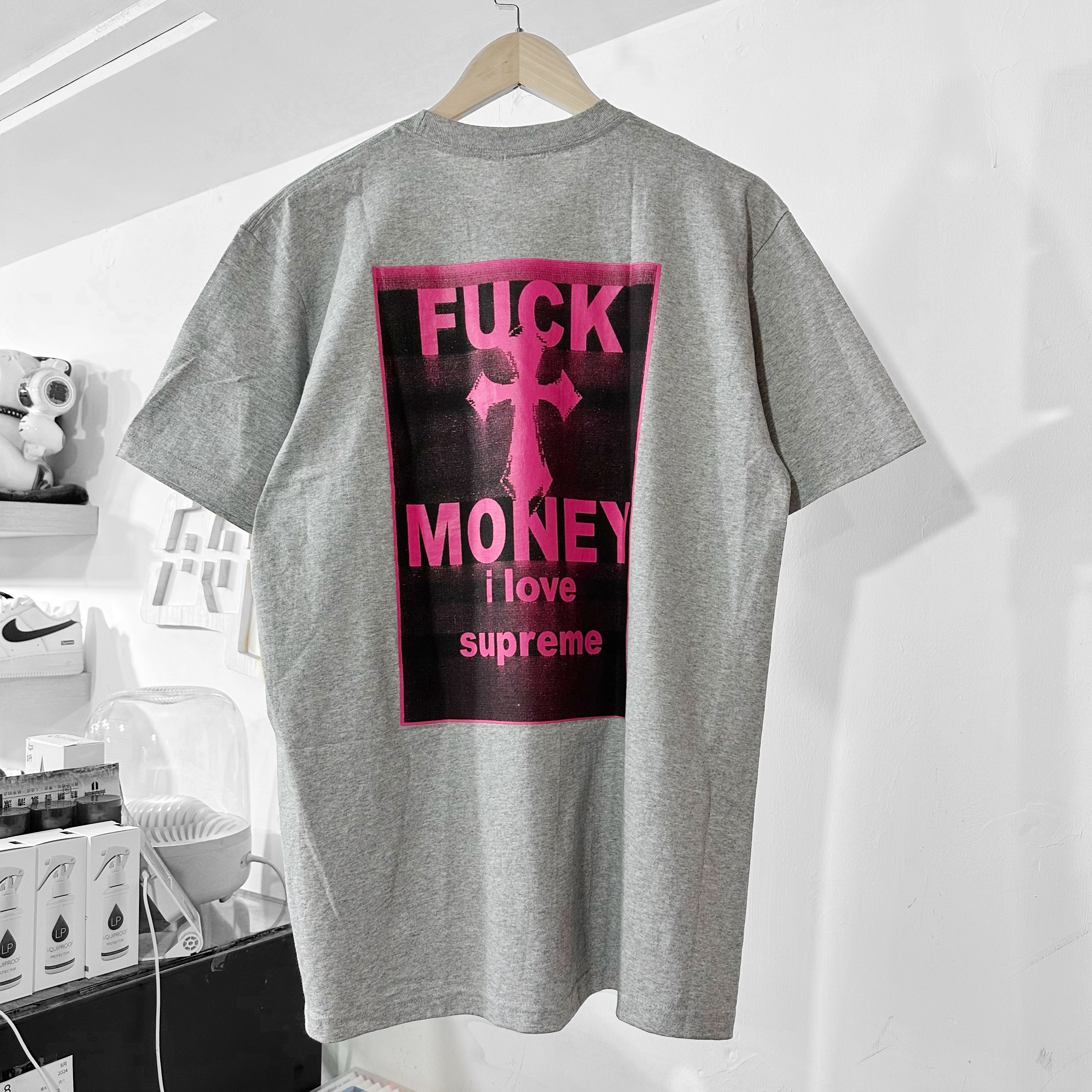 SUPREME FW24 FUCK MONEY TEE GREY