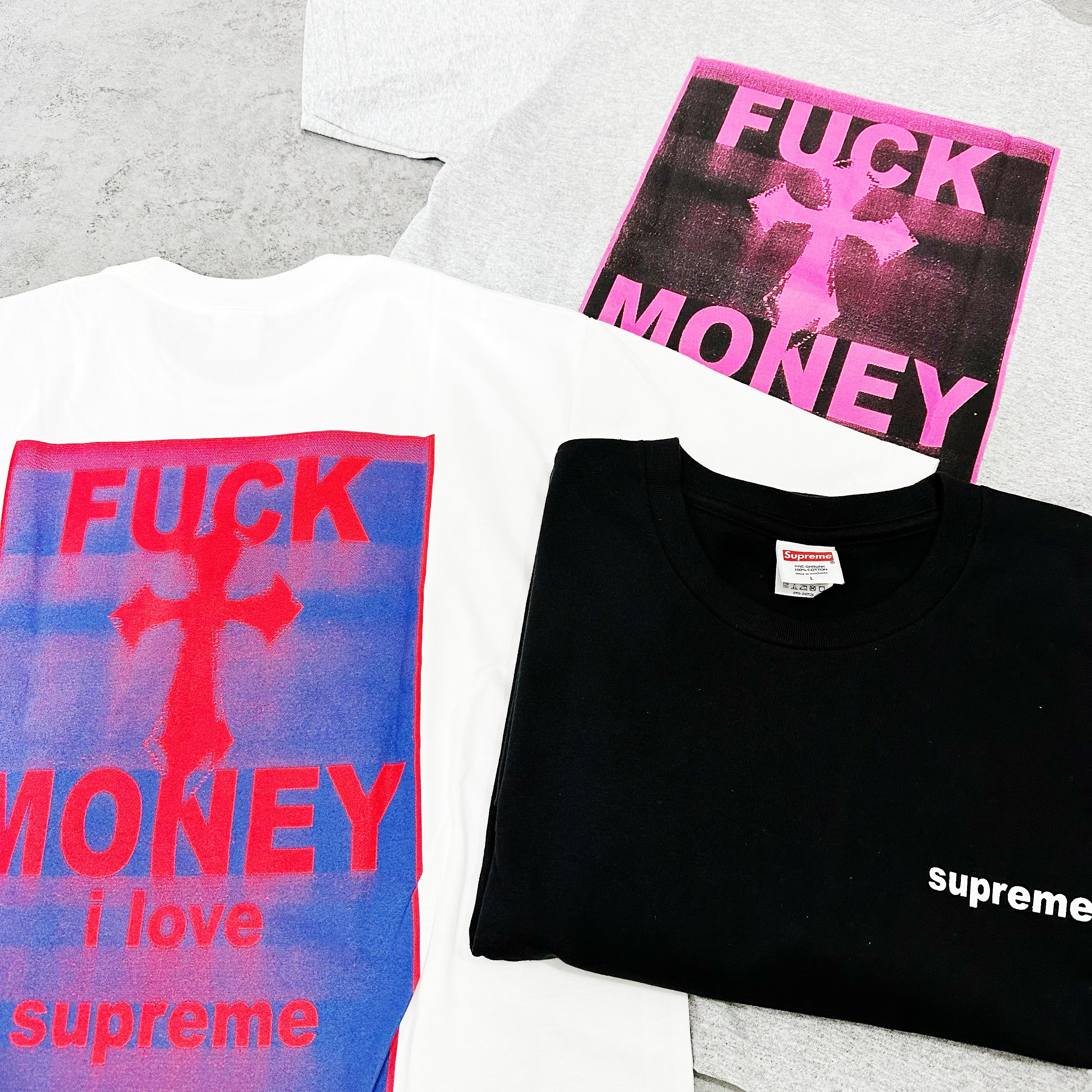 SUPREME FW24 FUCK MONEY TEE GREY