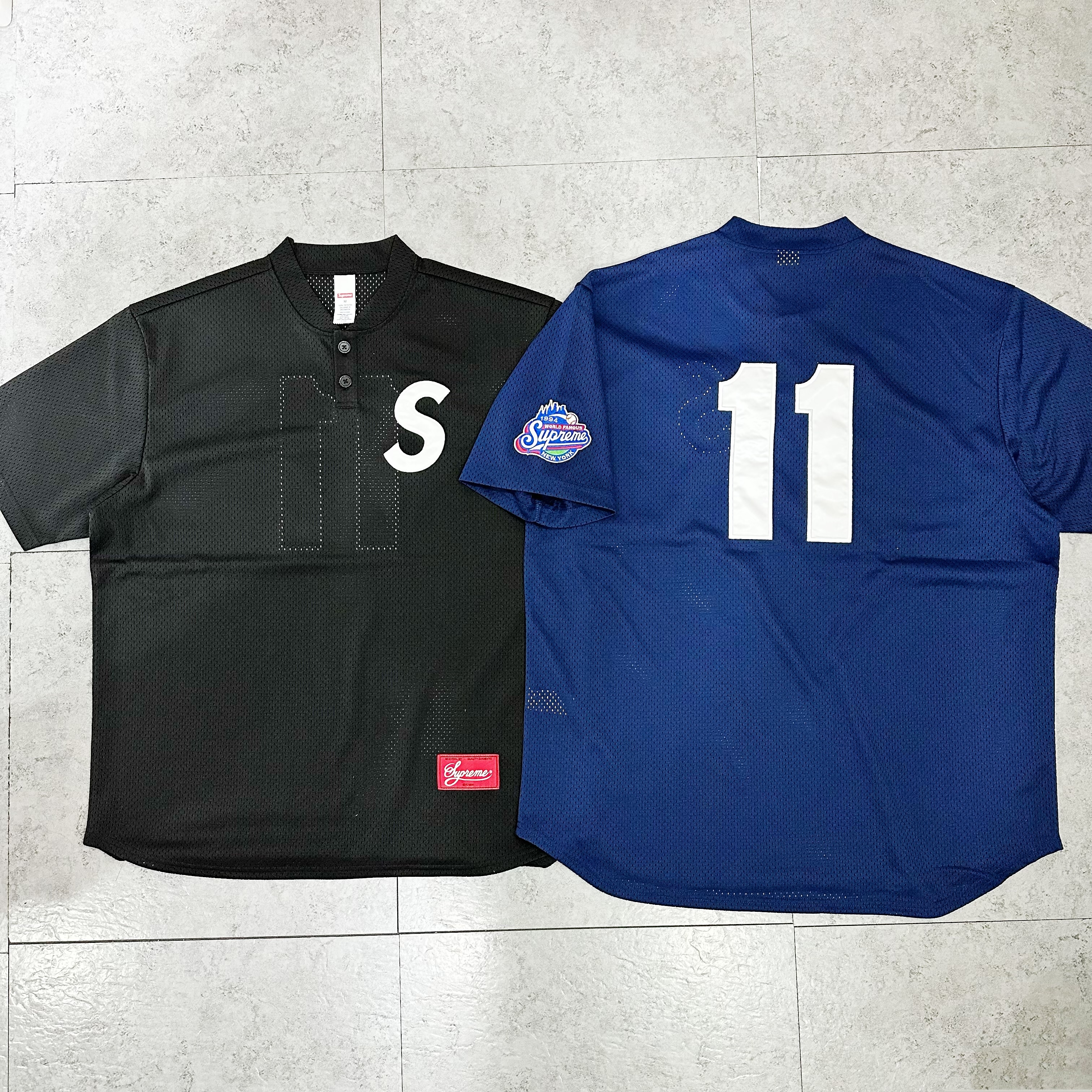 SUPREME FW24 S LOGO BASEBALL HENLEY NAVY