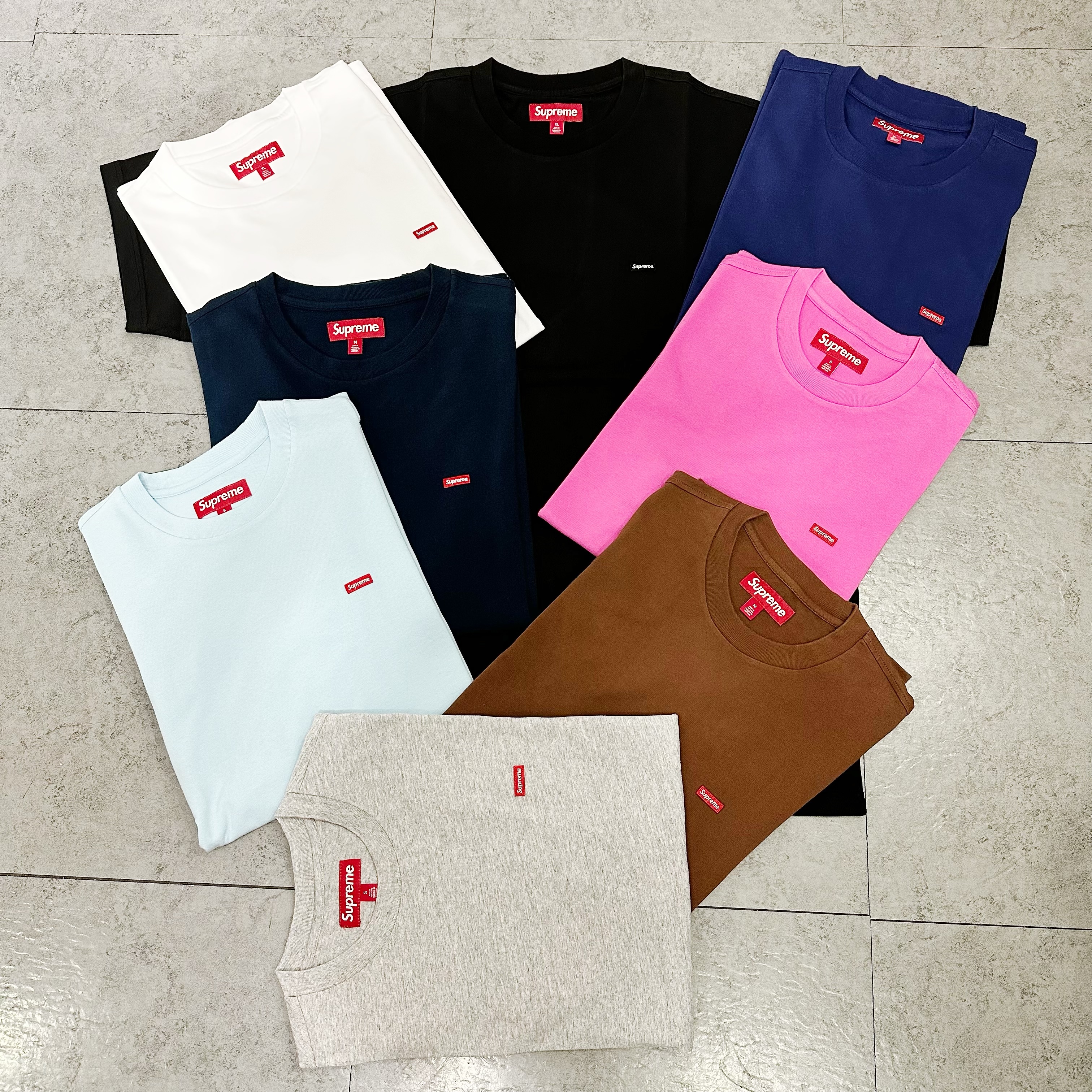 SUPREME FW24 SMALL BOX TEE HEATHER GREY