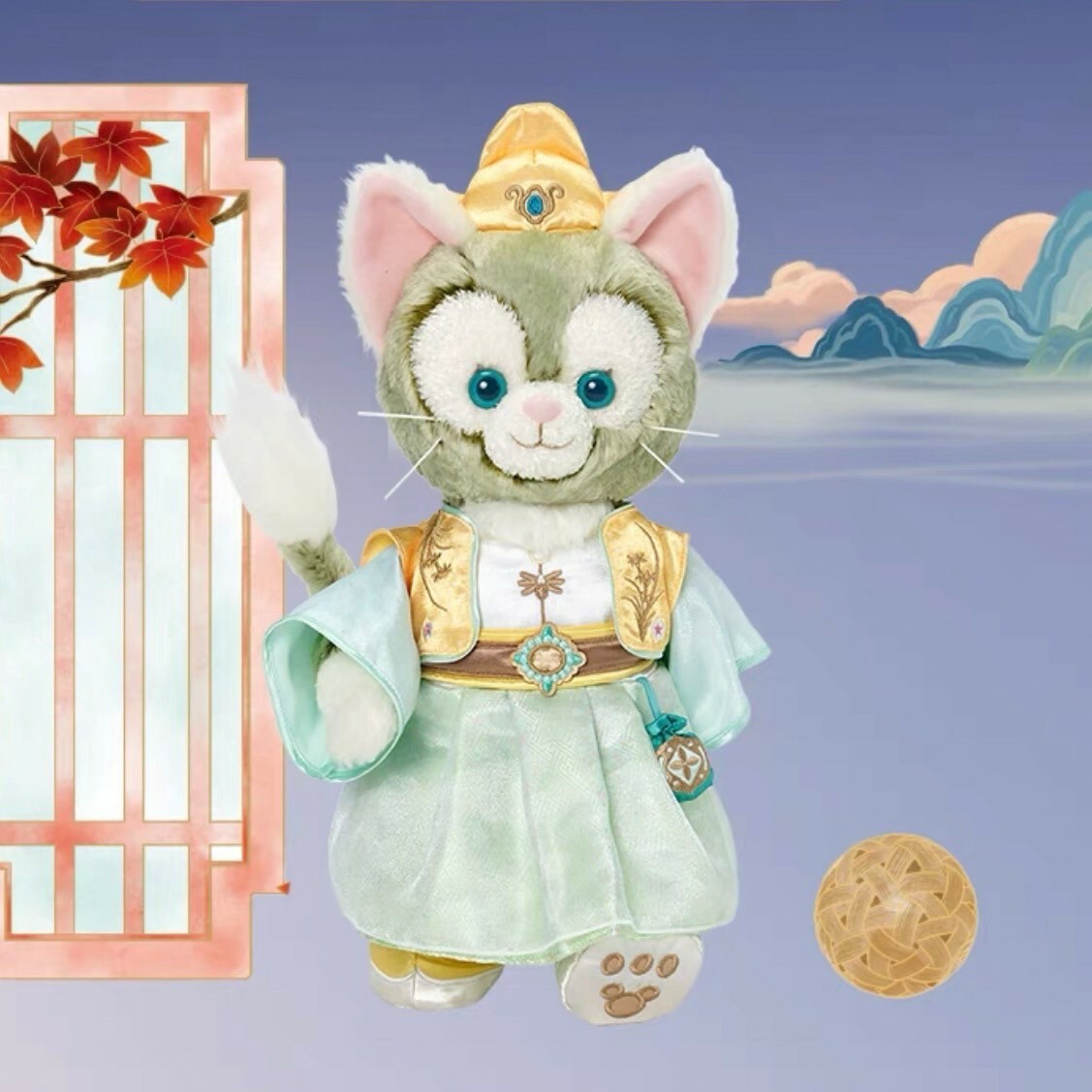 2024 中秋 達菲 Duffy 與好友們 傑拉托尼 畫家貓 Gelatoni 娃娃 玩偶 -上海迪士尼樂園