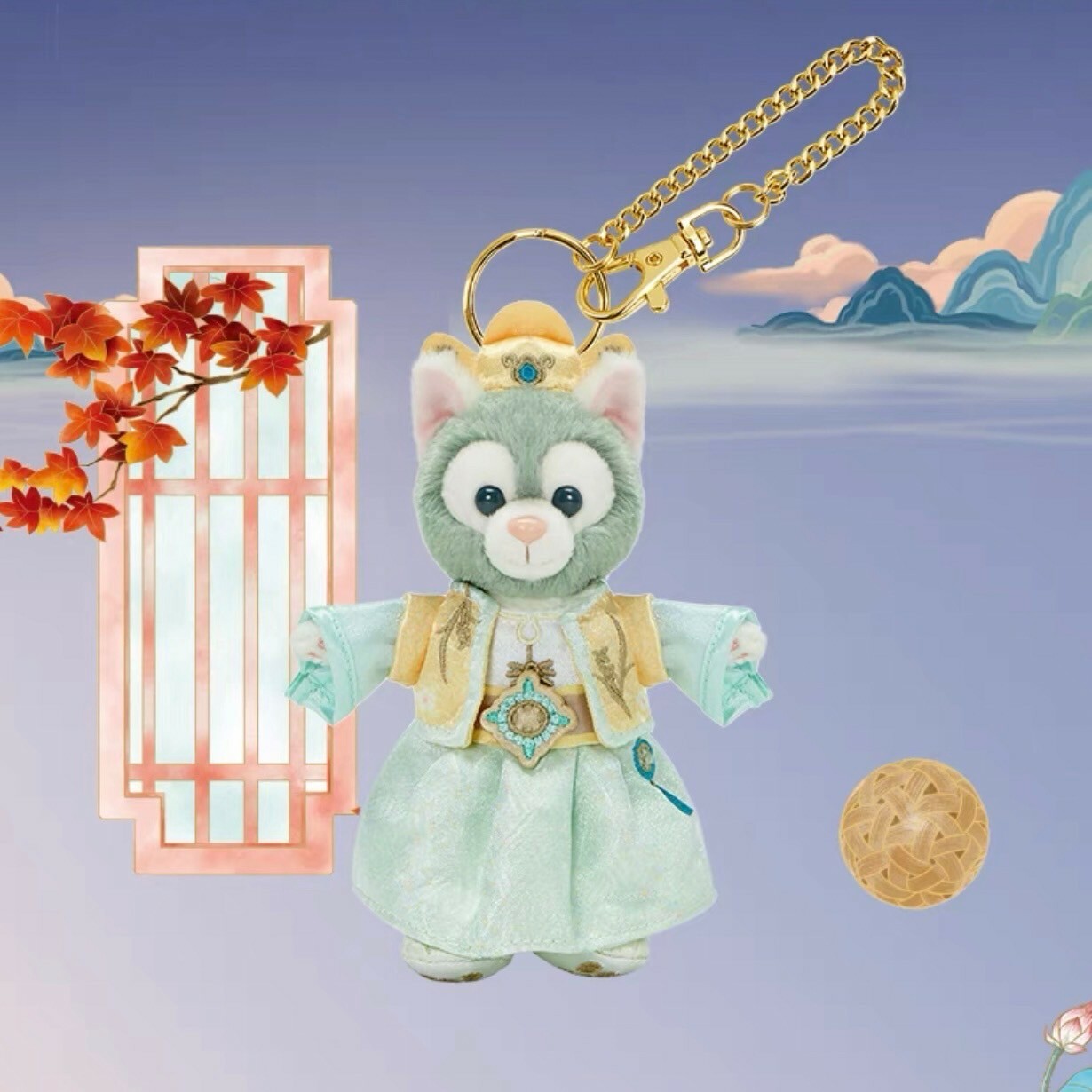 2024 中秋 達菲 Duffy 與好友們 傑拉托尼 畫家貓 Gelatoni 鑰匙圈 吊飾 -上海迪士尼樂園